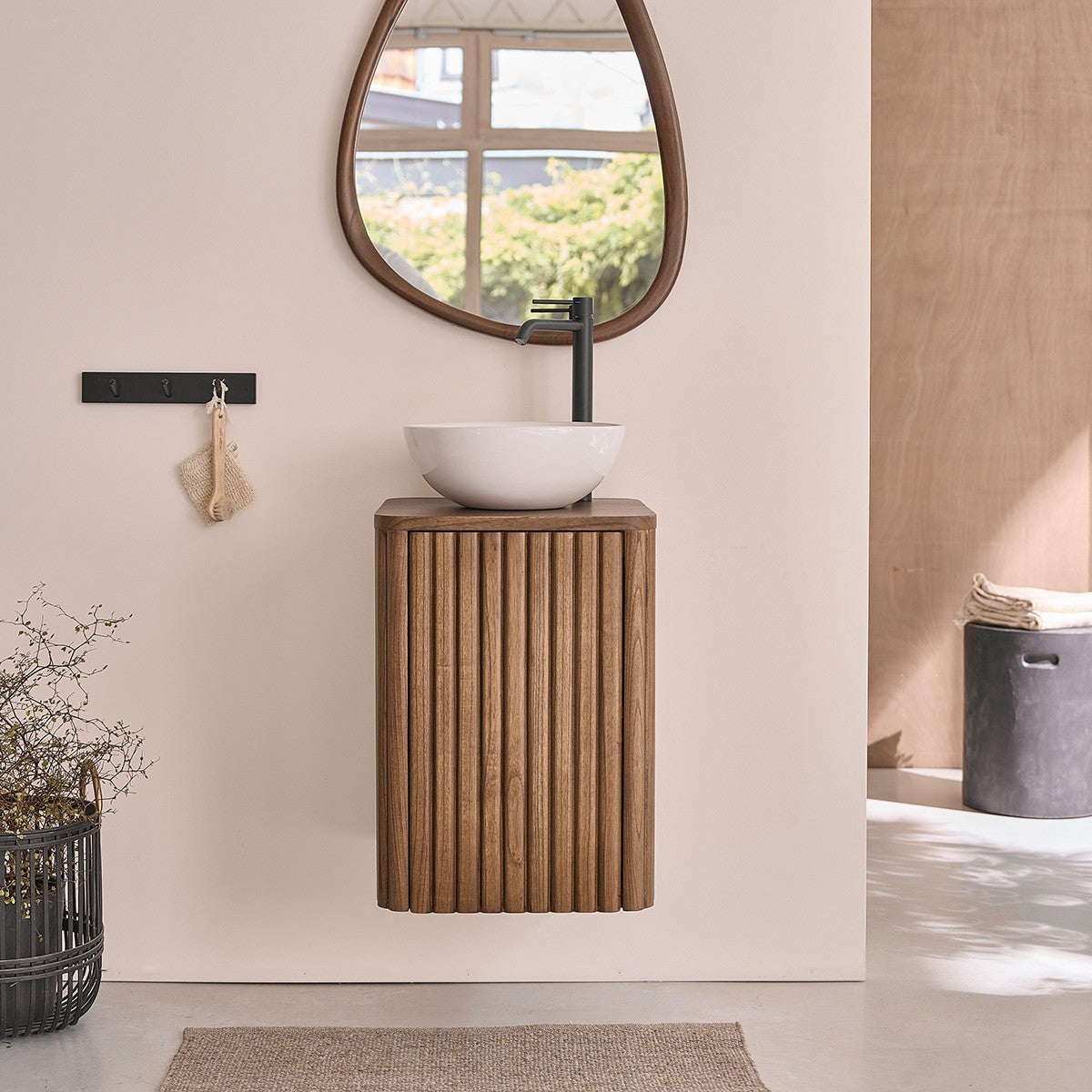 VINTAGE - Espejo de mindi macizo 75 cm