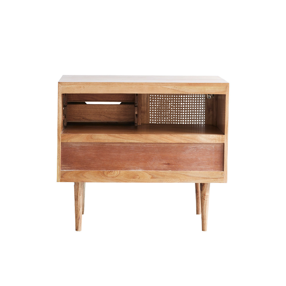 HANA - Mueble de lavabo de mindi macizo y rejilla 85 cm