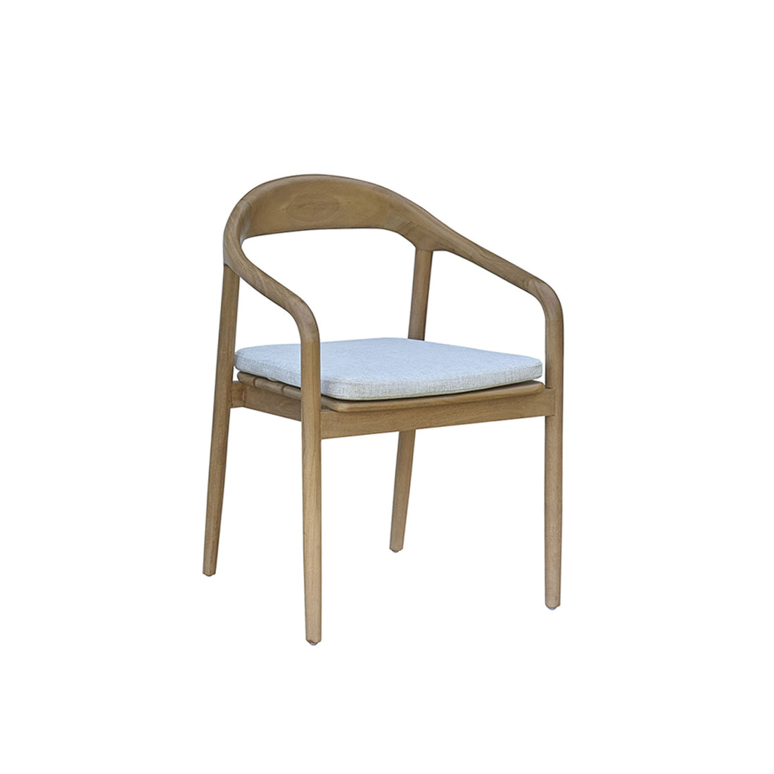 AMBRE - Sillón de jardín de teca maciza con cojín crudo