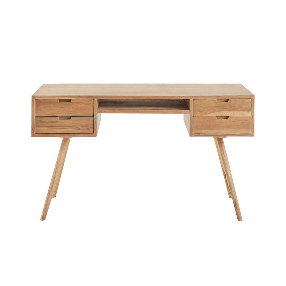 ISAURE - Escritorio de teca maciza de 130 cm
