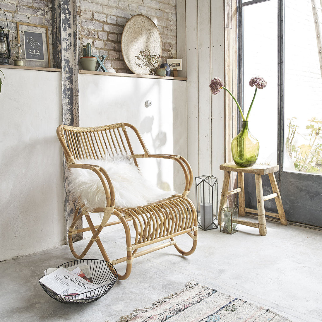 PAOLA - Sillón de ratán acogedor