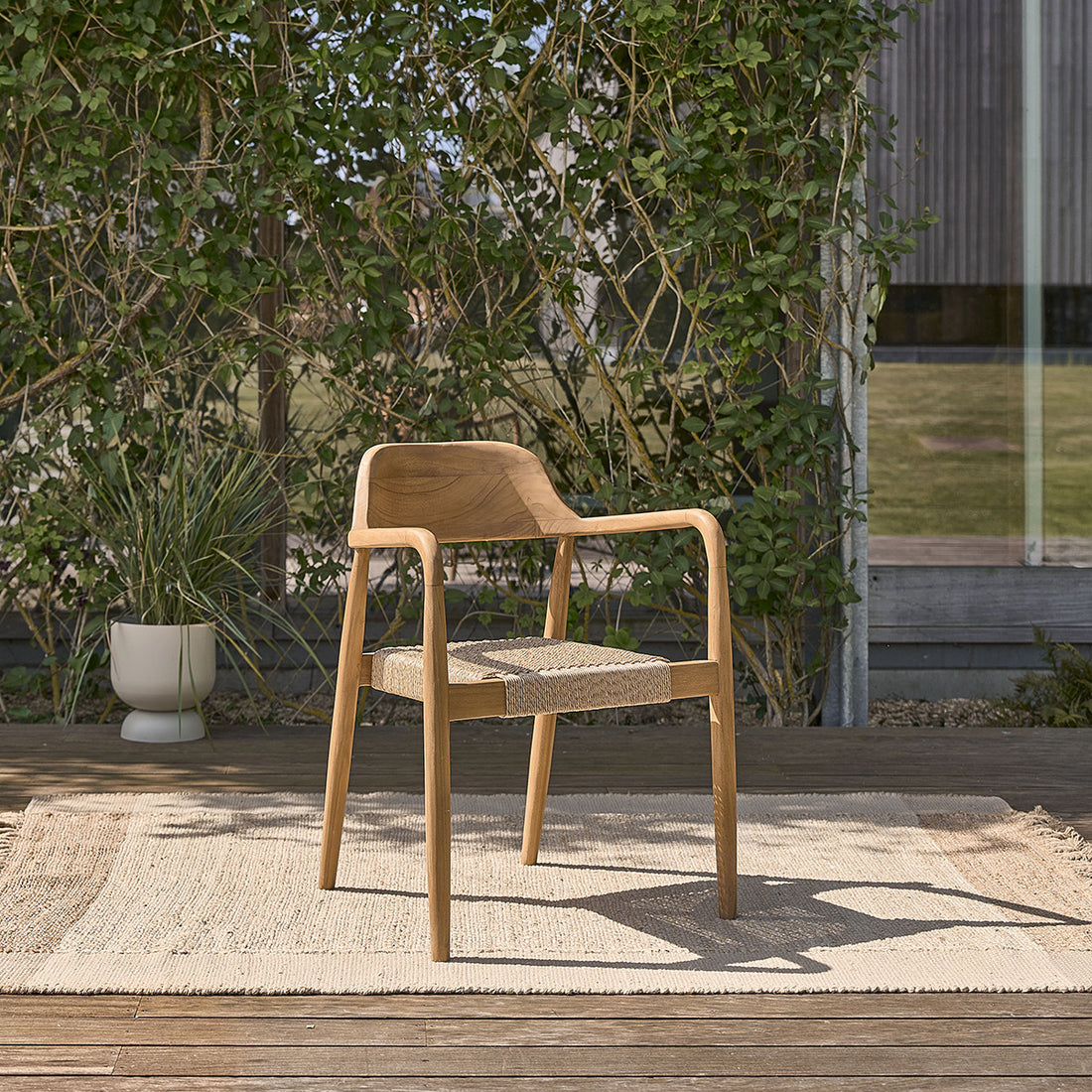 ALIZÉ - Sillón de jardín de teca maciza y cuerda