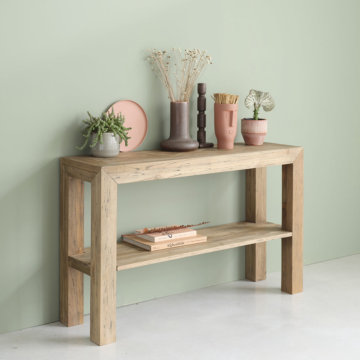 CARGO - Consola de teca maciza reciclada de 120 cm