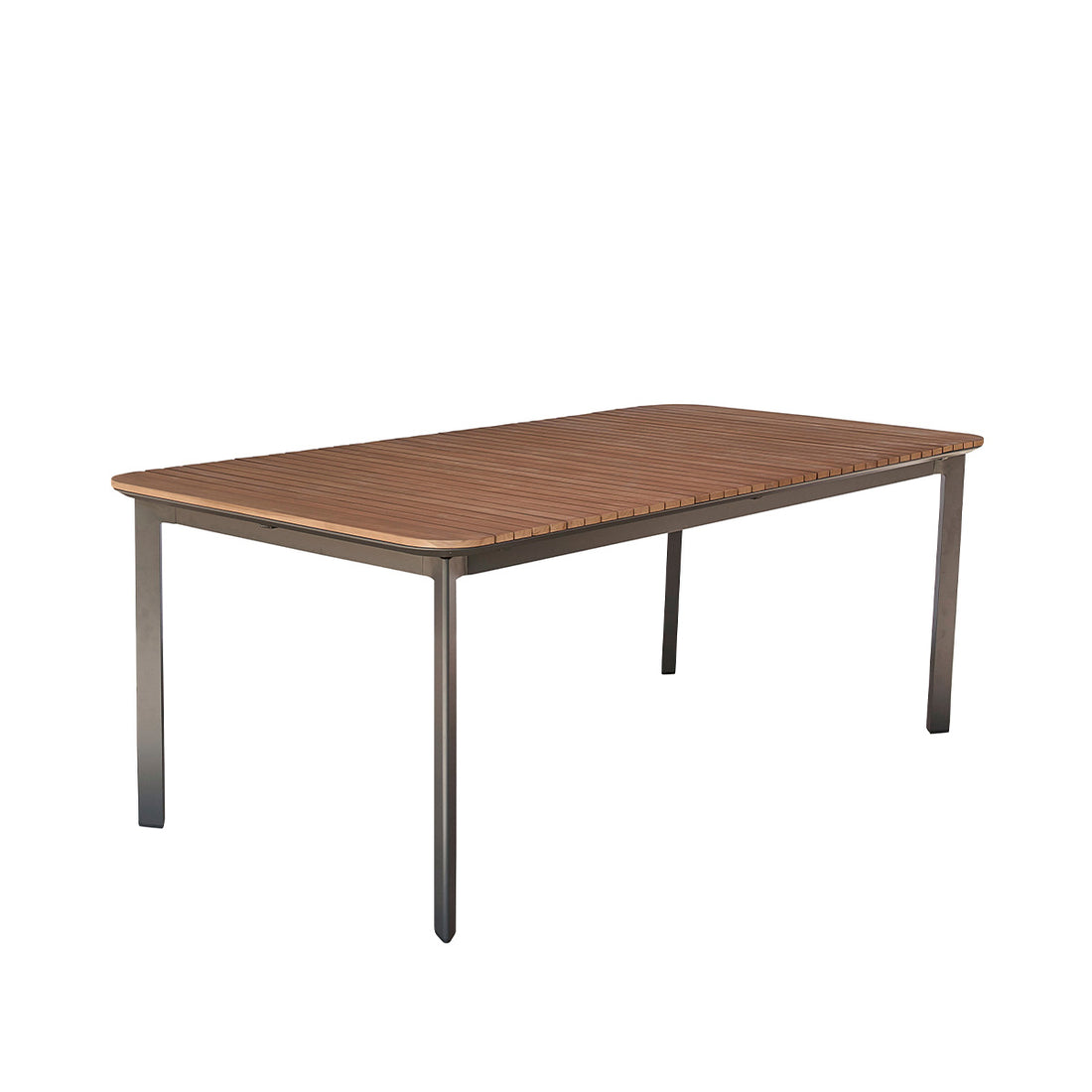 SIENA - Mesa de jardín de teca maciza y aluminio 6/8 personas