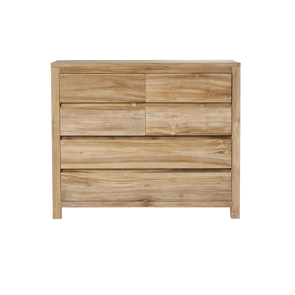 ALDO - Cómoda de teca maciza de 120 cm ALDO