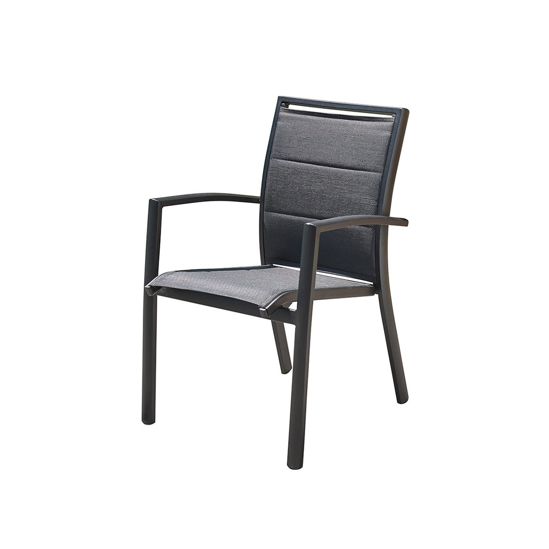 MODULO - Sillón de exterior de aluminio y textileno negro MODULO