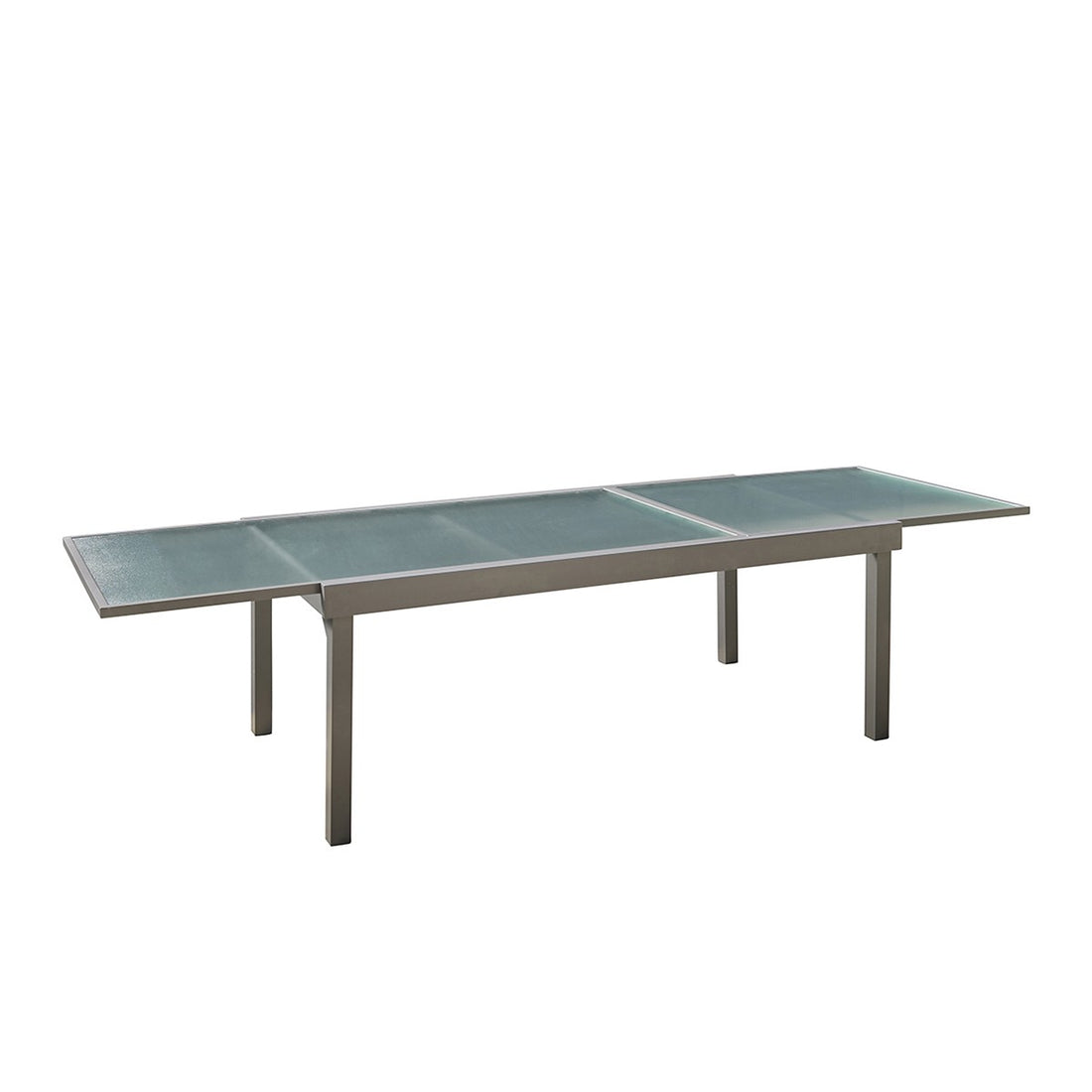 MODULO - Mesa de exterior extensible de aluminio gris para 8/12 pers. MODULO