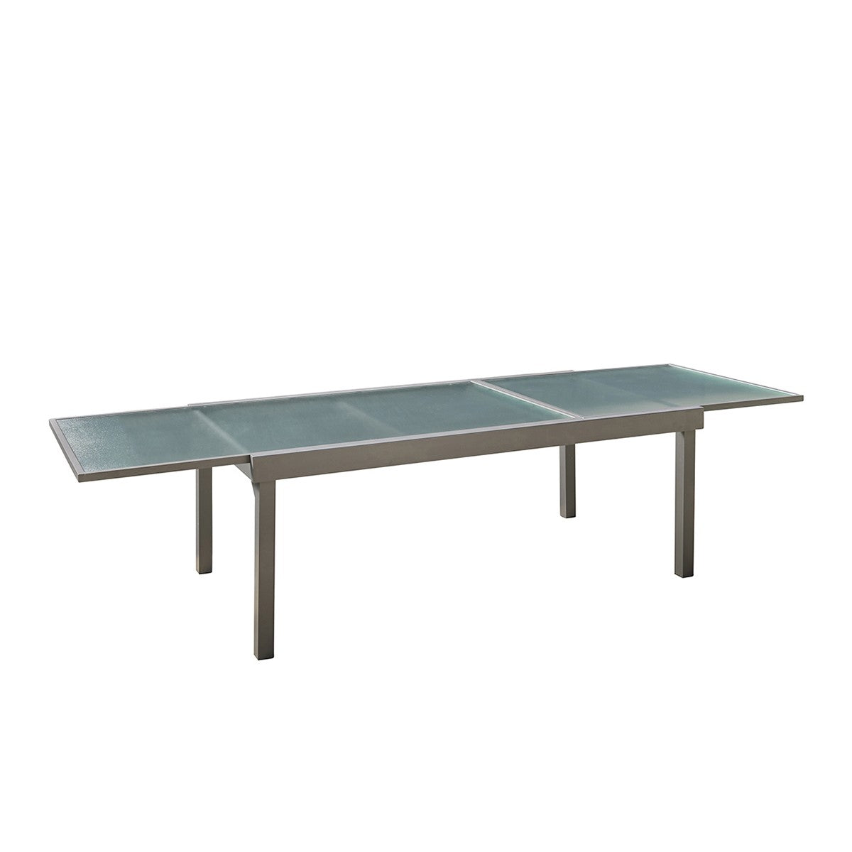 MODULO - Mesa de exterior extensible de aluminio gris para 8/12 pers.