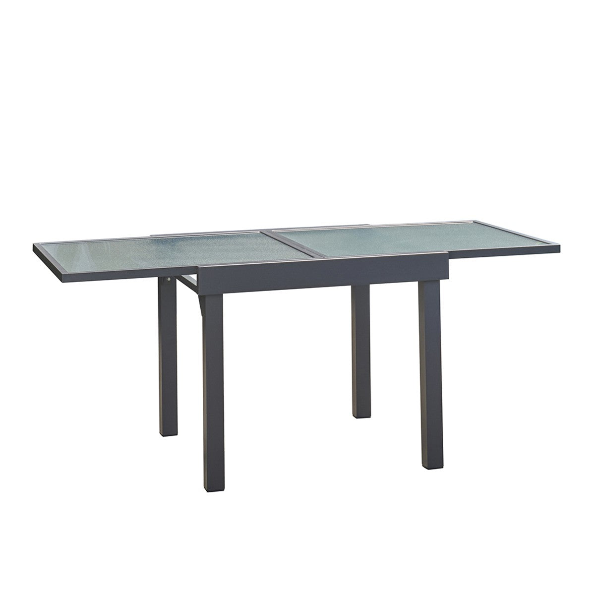 MODULO - Mesa de exterior extensible de aluminio gris para 4/8 pers.