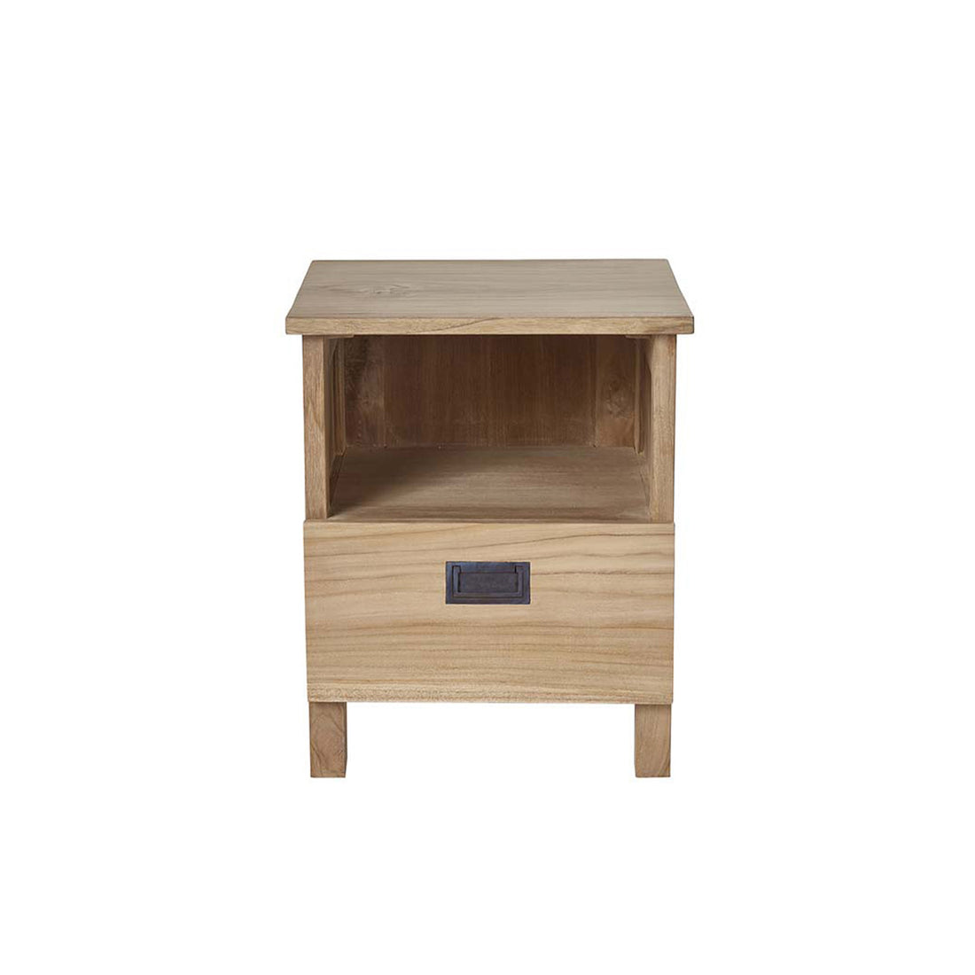 ALDO - Mesita de noche de teca maciza de 45 cm ALDO