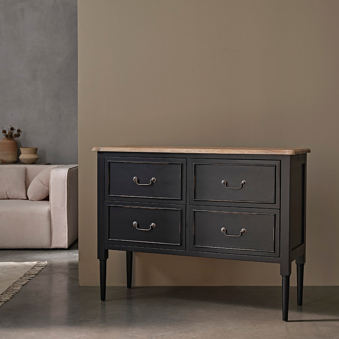 SOHO - Cómoda de caoba maciza de 120 cm