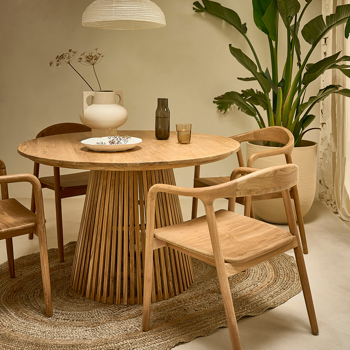 AMBRE - Juego de 2 sillas de teca maciza