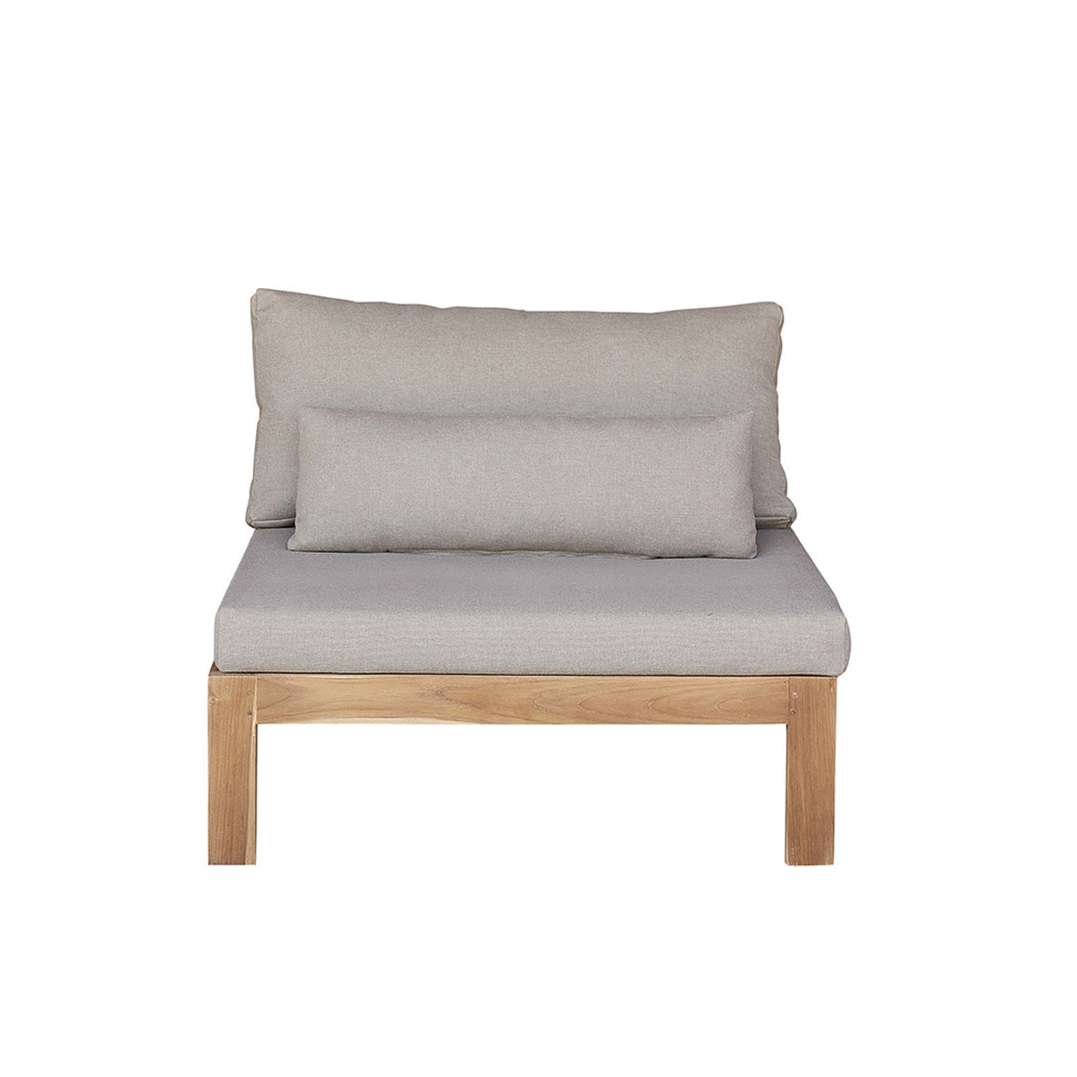 PALMA - Sillón de exterior de teca maciza color topo