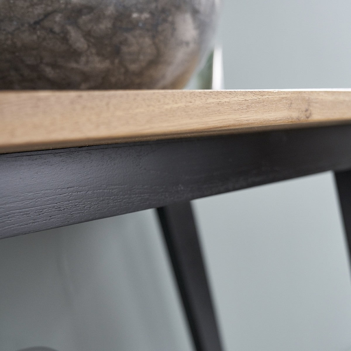 SARA - Mueble de baño de teca maciza patas negras 80 cm
