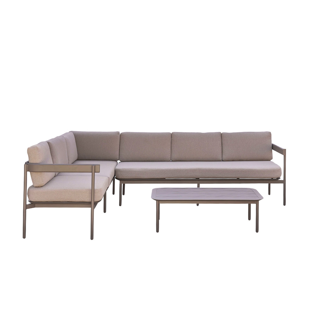 ALVAR - Conjunto de muebles de jardín bajo de aluminio