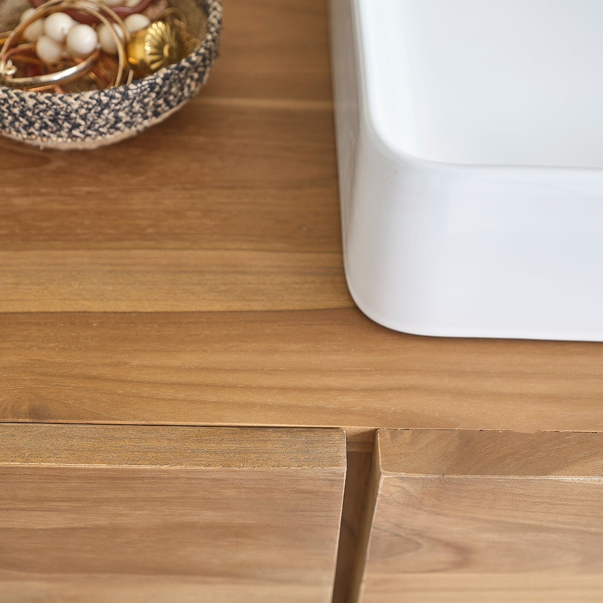 MILAN - Mueble de lavabo de teca maciza suspendido 145 cm