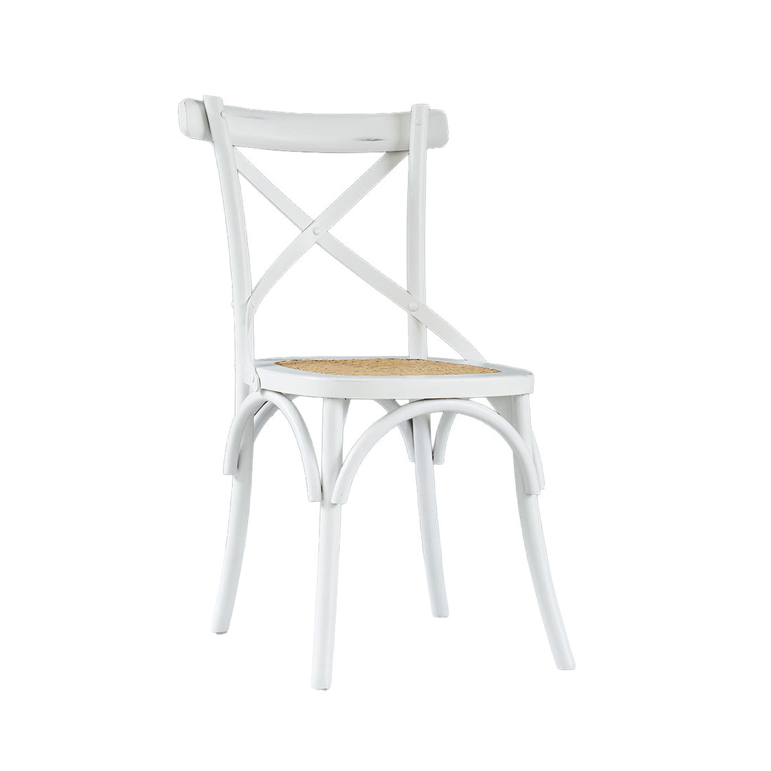 LONDRES - Silla bistró de caoba maciza y ratán blanco