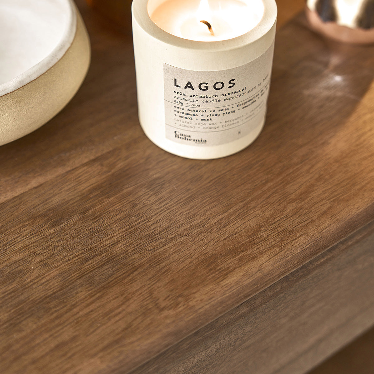 SOFIA - Consola de madera maciza de mango de 120 cm