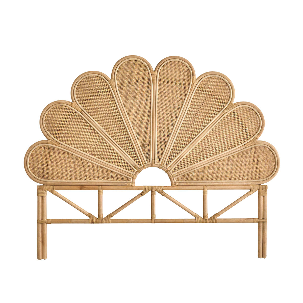 ROMY - Cabecero de ratán y rejilla de 140 cm