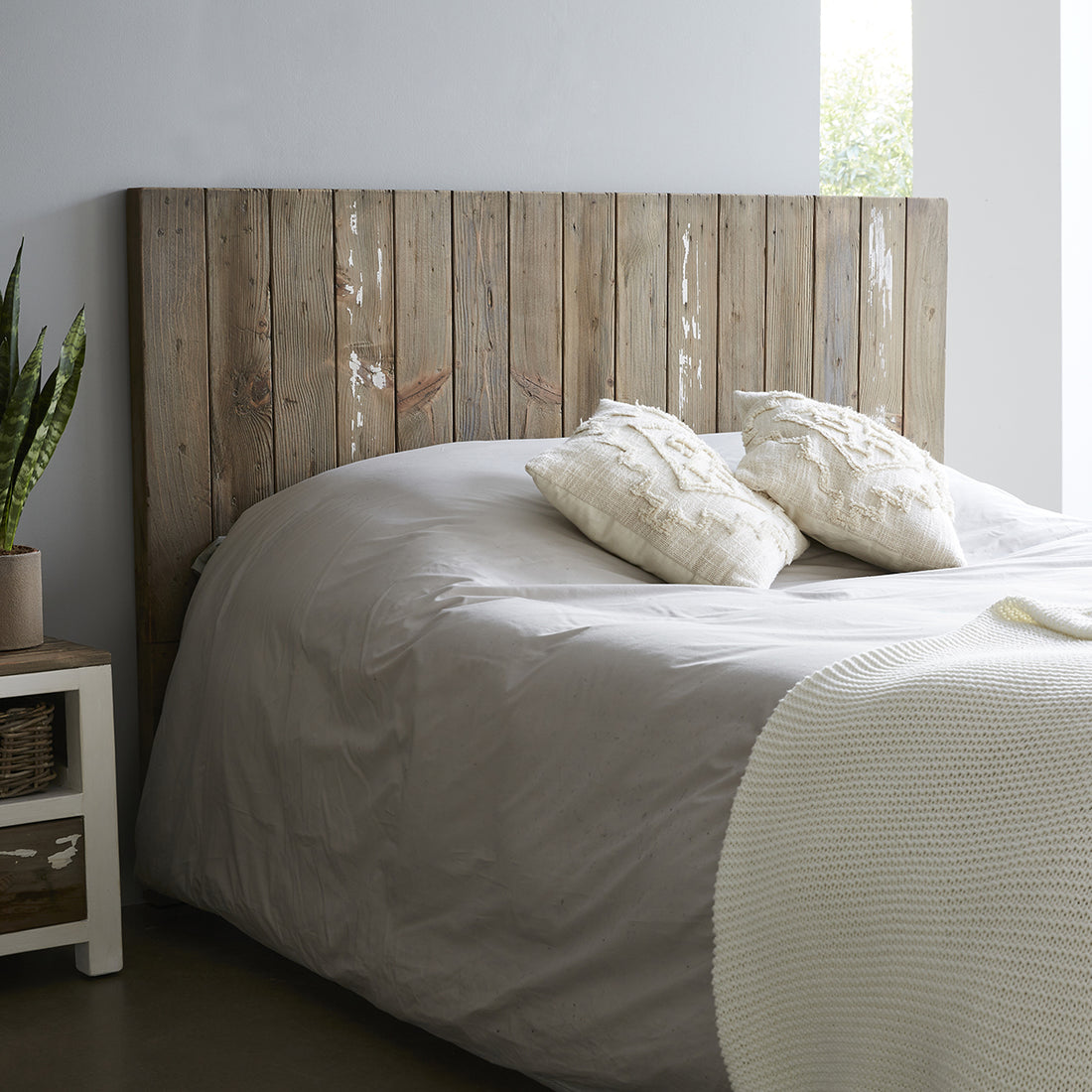 HONFLEUR - Cabecero de madera maciza reciclada 160 cm