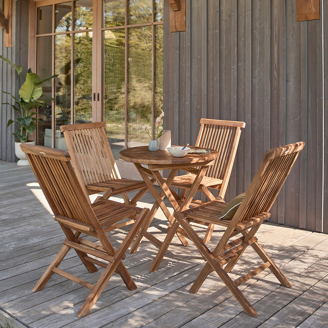 BALI - Salón de exterior de teca maciza aceitada para 4 pers.