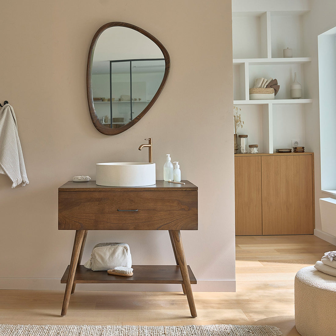 CALIXTE - Mueble de baño de mindi macizo 80 cm