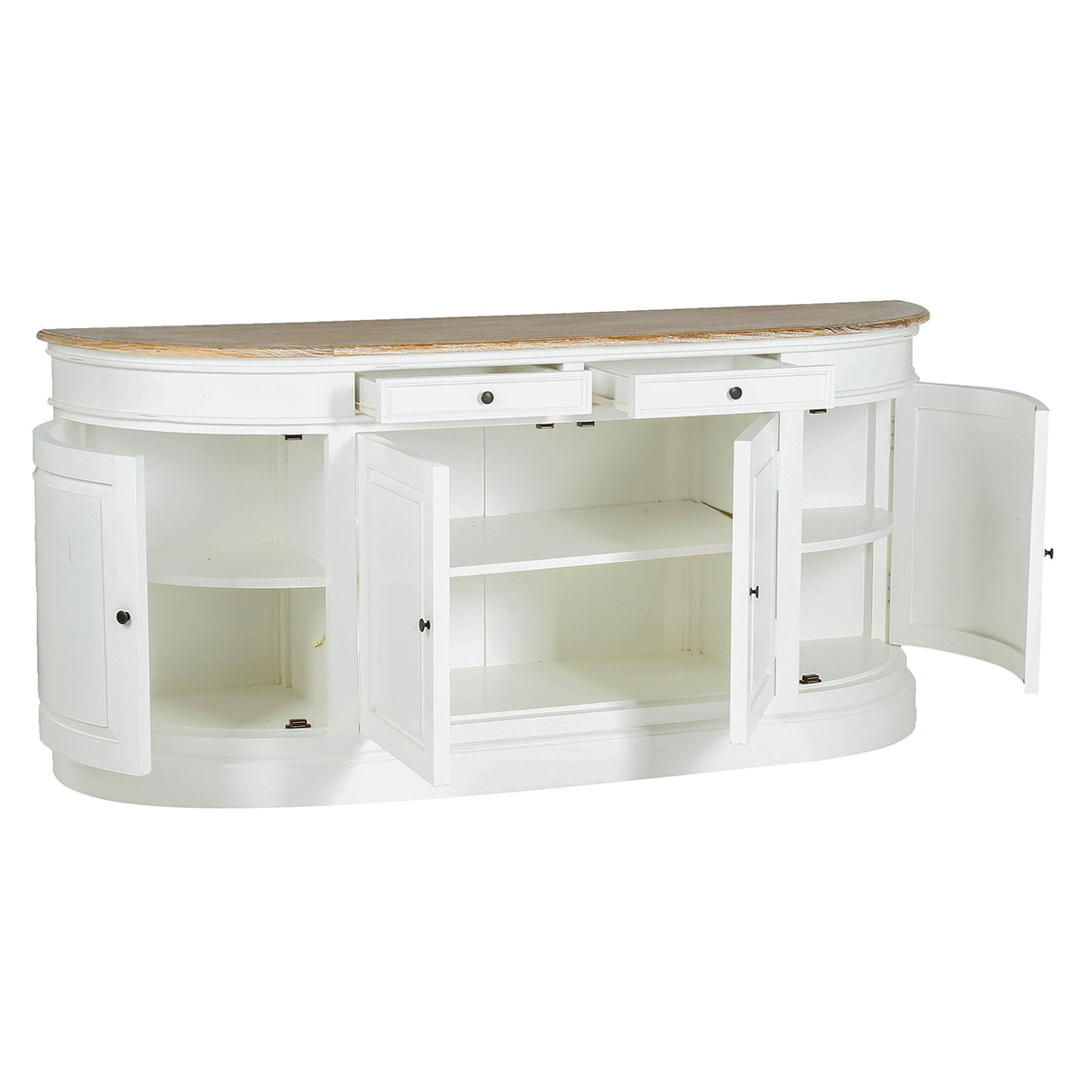 LONDRES - Aparador de caoba y teca maciza 180 cm blanco