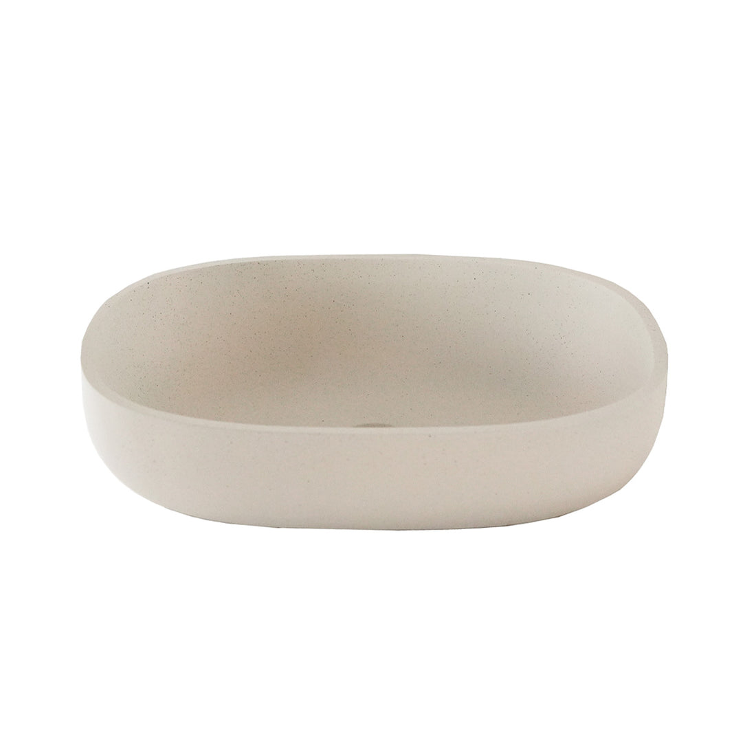 LENA - Lavabo de hormigón beige ovalado 50 cm