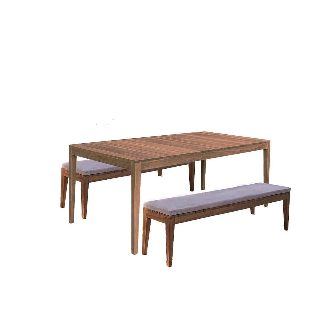 BARI - Salón de exterior de teca maciza para 6/8 pers. cojines incluidos