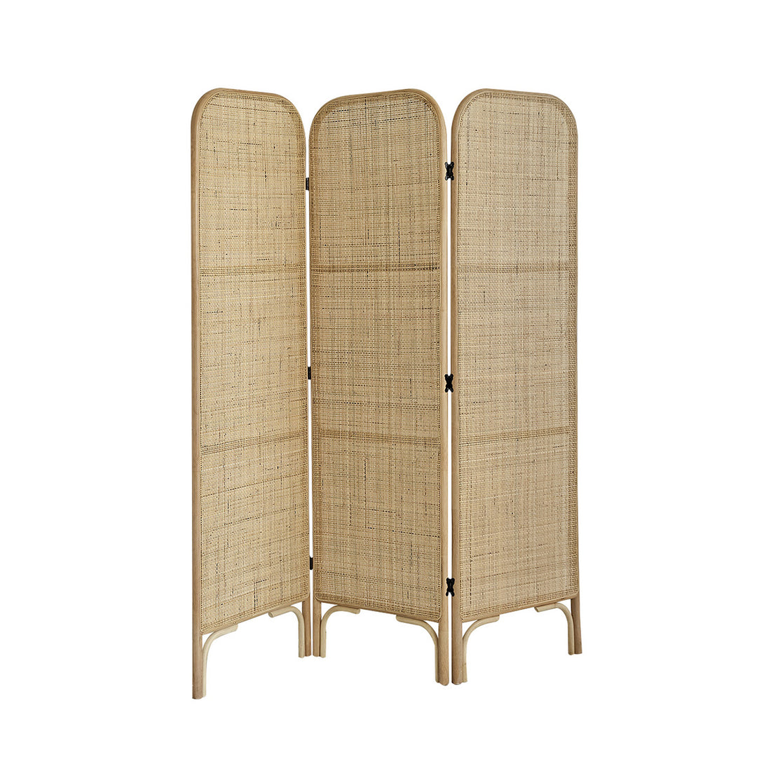 JANE - Biombo de ratán y rejilla 3 paneles