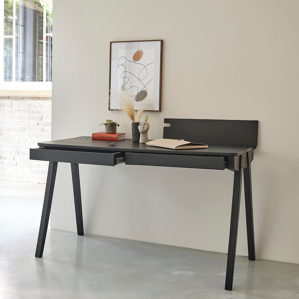 GLASGOW - Escritorio de mango macizo de 130 cm