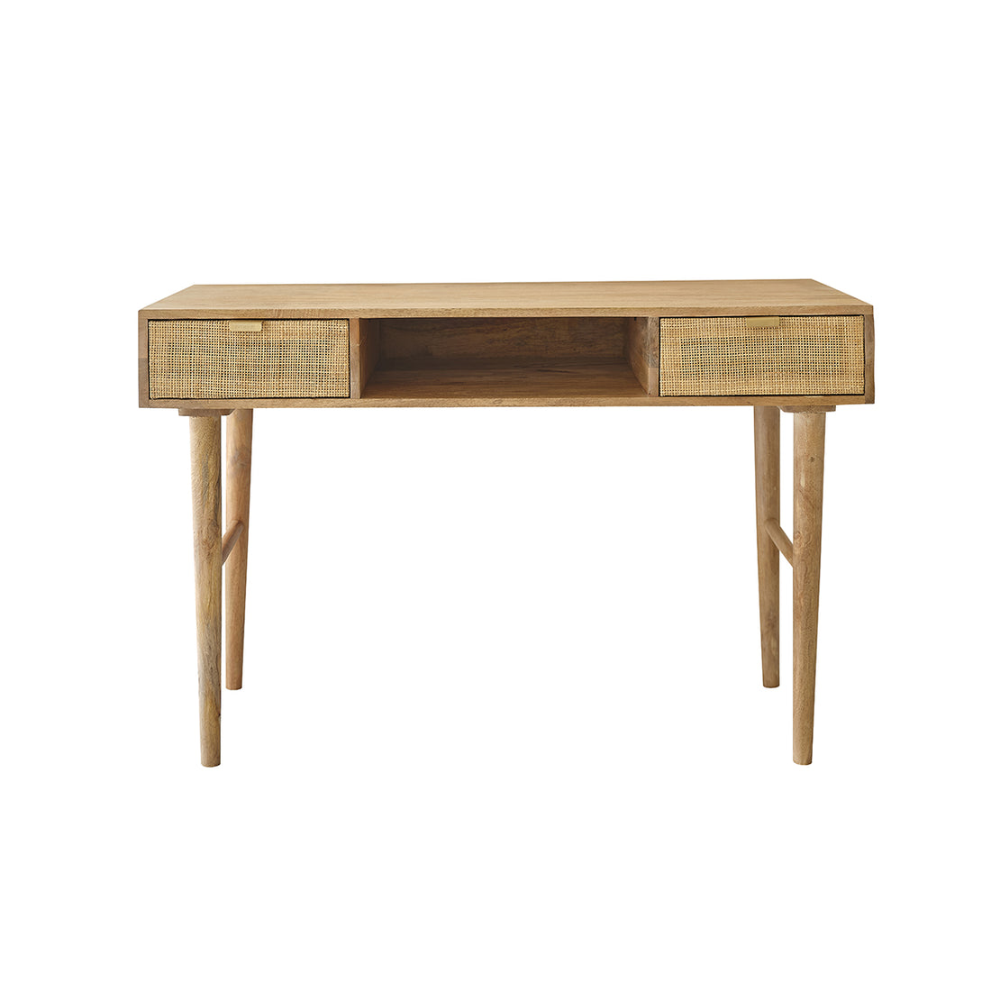 FELICIE - Escritorio de mango macizo y rejilla 120 cm FELICIE