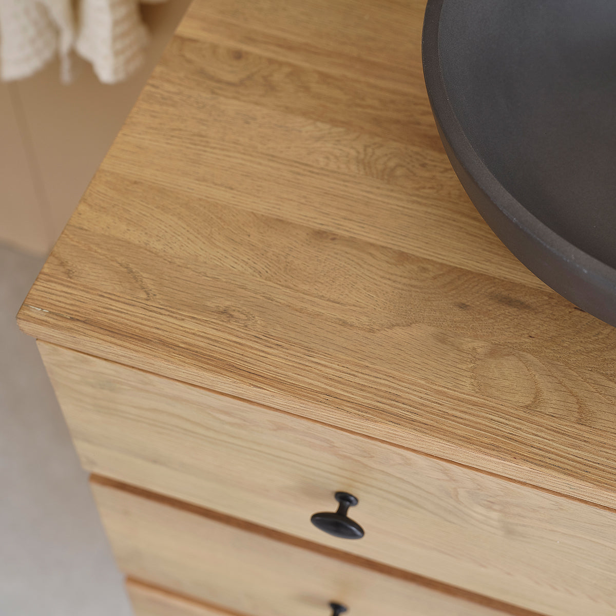 ERNEST - Mueble para lavabo de roble macizo suspendido de 140 cm