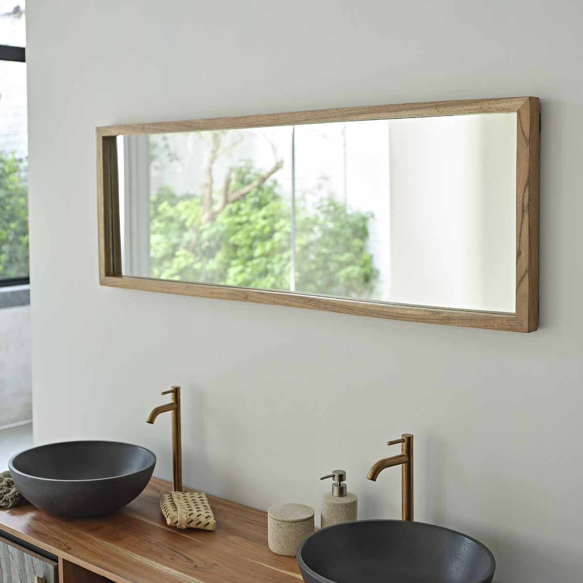 EDEN ROCK - Espejo rectangular de acacia maciza 130x45 cm EDEN ROCK