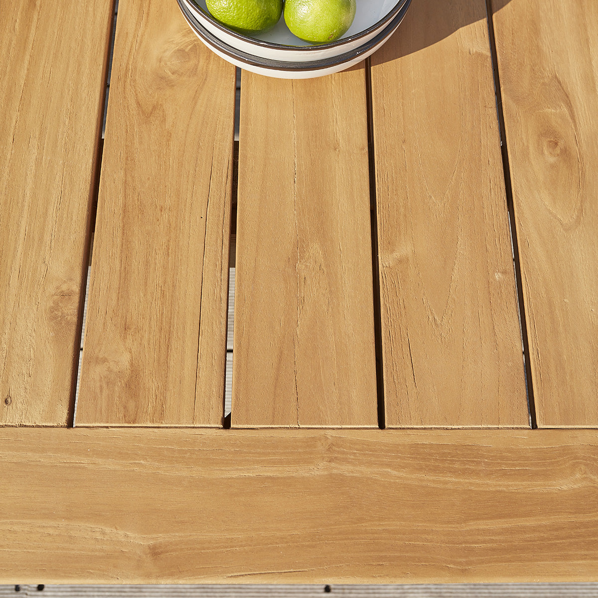 HORTENSE - Mesa de exterior extensible de teca maciza reciclada para 10/12 pers.