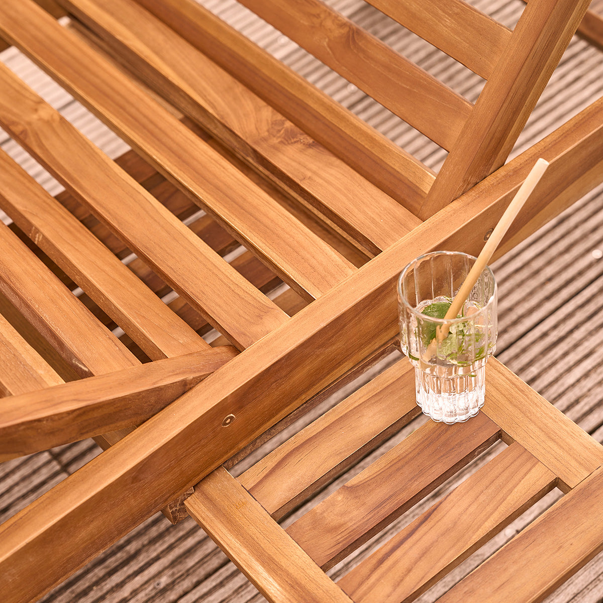 BALI - Tumbona de teca maciza (juego de 2)