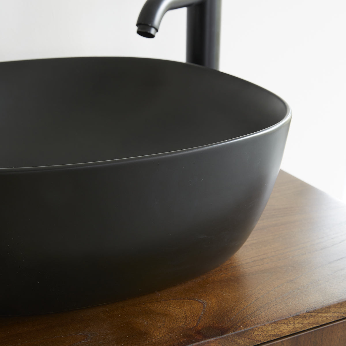 IRIS - Lavabo de cerámica negra Ø41 cm
