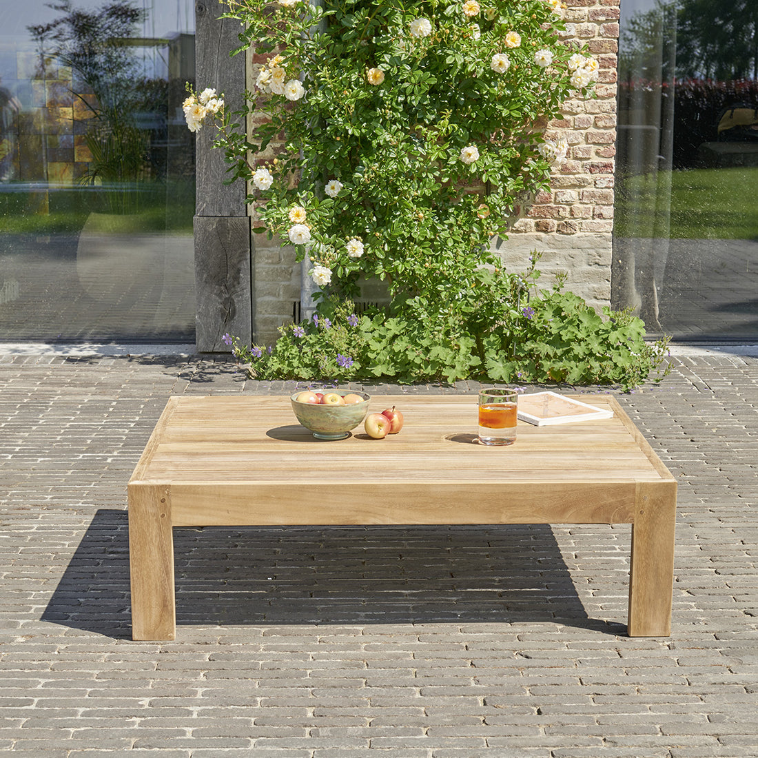 PALMA - Mesa baja de exterior de teca de 102 cm PALMA