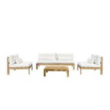 Conjunto de jardín bajo de teca maciza blanca