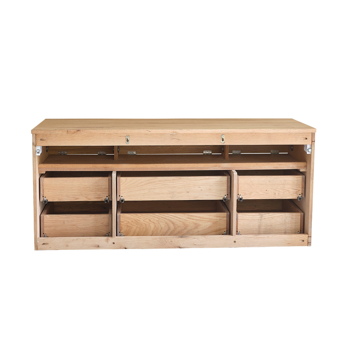 ERNEST - Mueble para lavabo de roble macizo suspendido de 140 cm