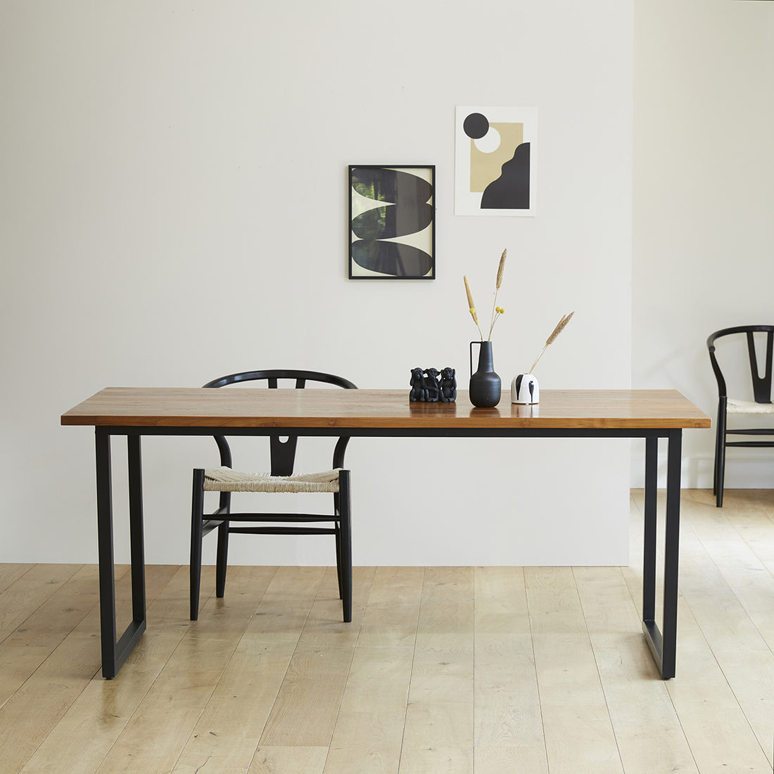 HUGO - Mesa de teca maciza y metal 8 pers.