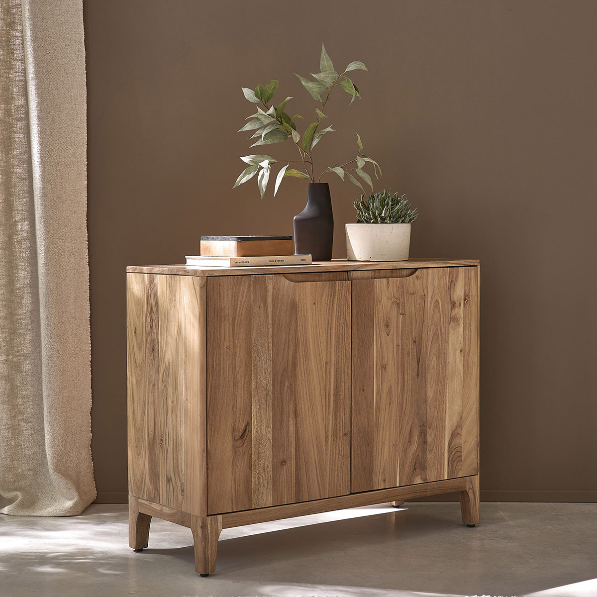 SAMSO - Aparador de acacia maciza de 100 cm