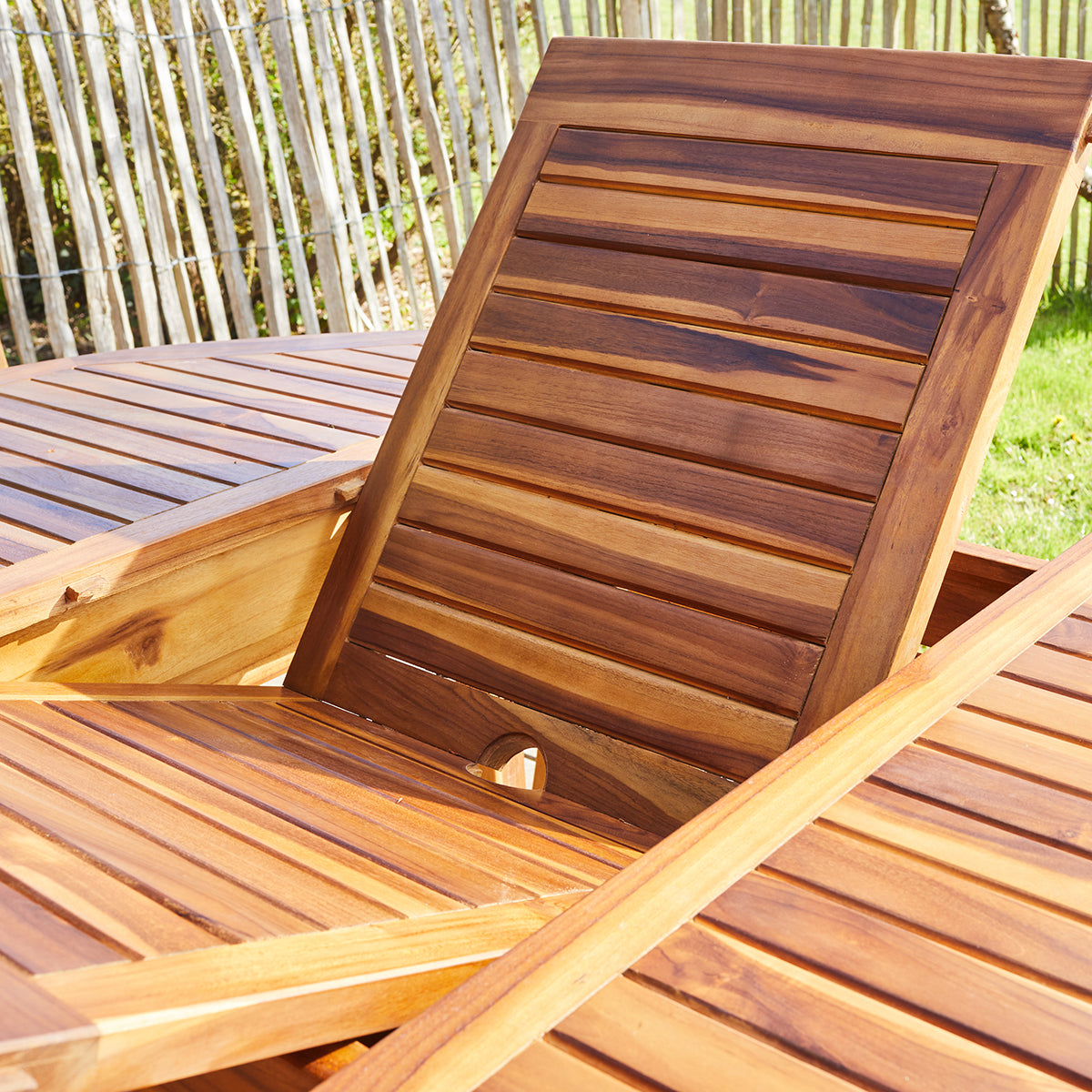 BALI - Salón de exterior extensible de teca maciza aceitada para 4/8 pers.
