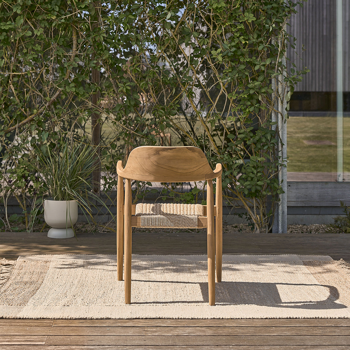 ALIZÉ - Sillón de jardín de teca maciza y cuerda (lote de 2)