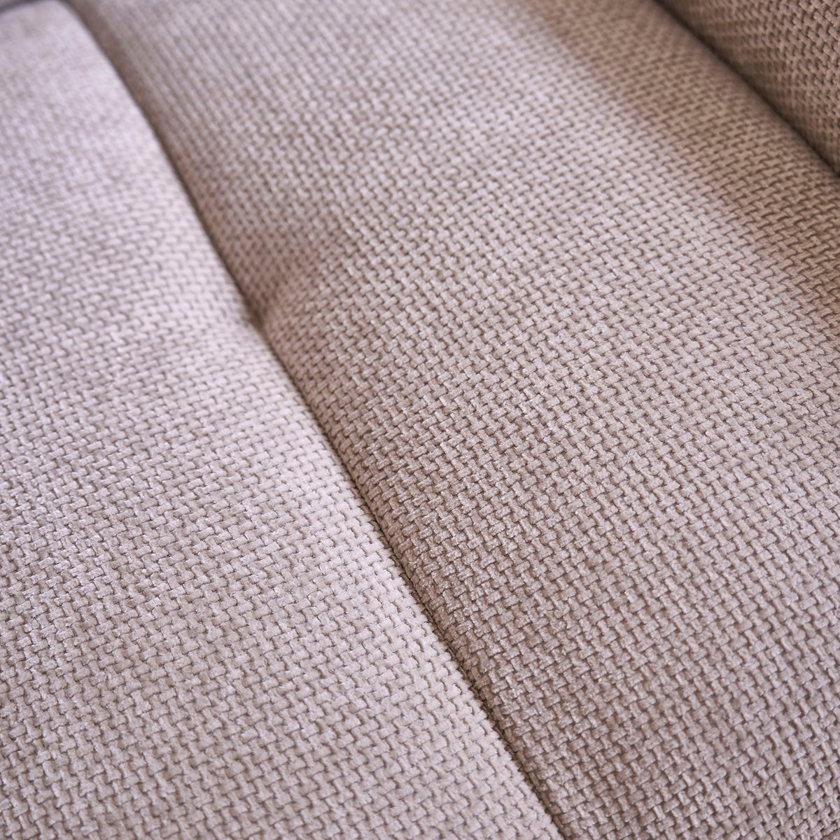 ALPHONSE - Sofá recto de 4 plazas de terciopelo trenzado beige