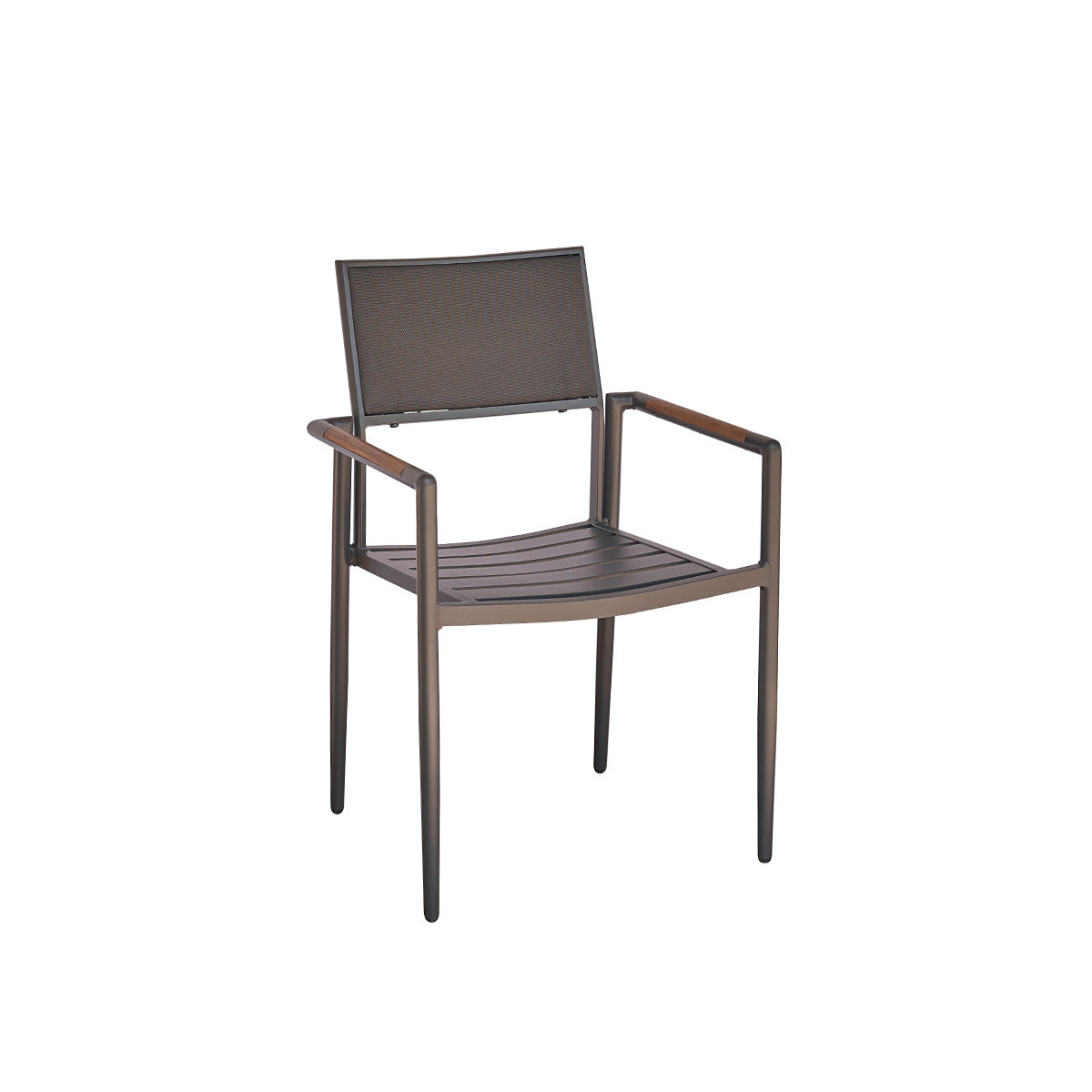 SIENA - Sillón de exterior de teca maciza y aluminio