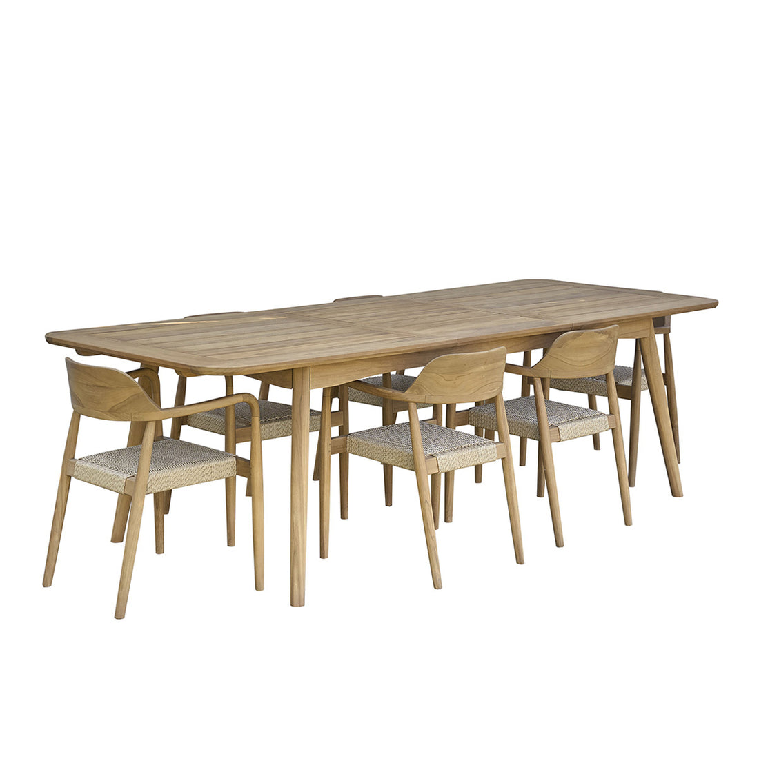 ALIZÉ - Conjunto de muebles de jardín de teca maciza extensible 6/8 pers.