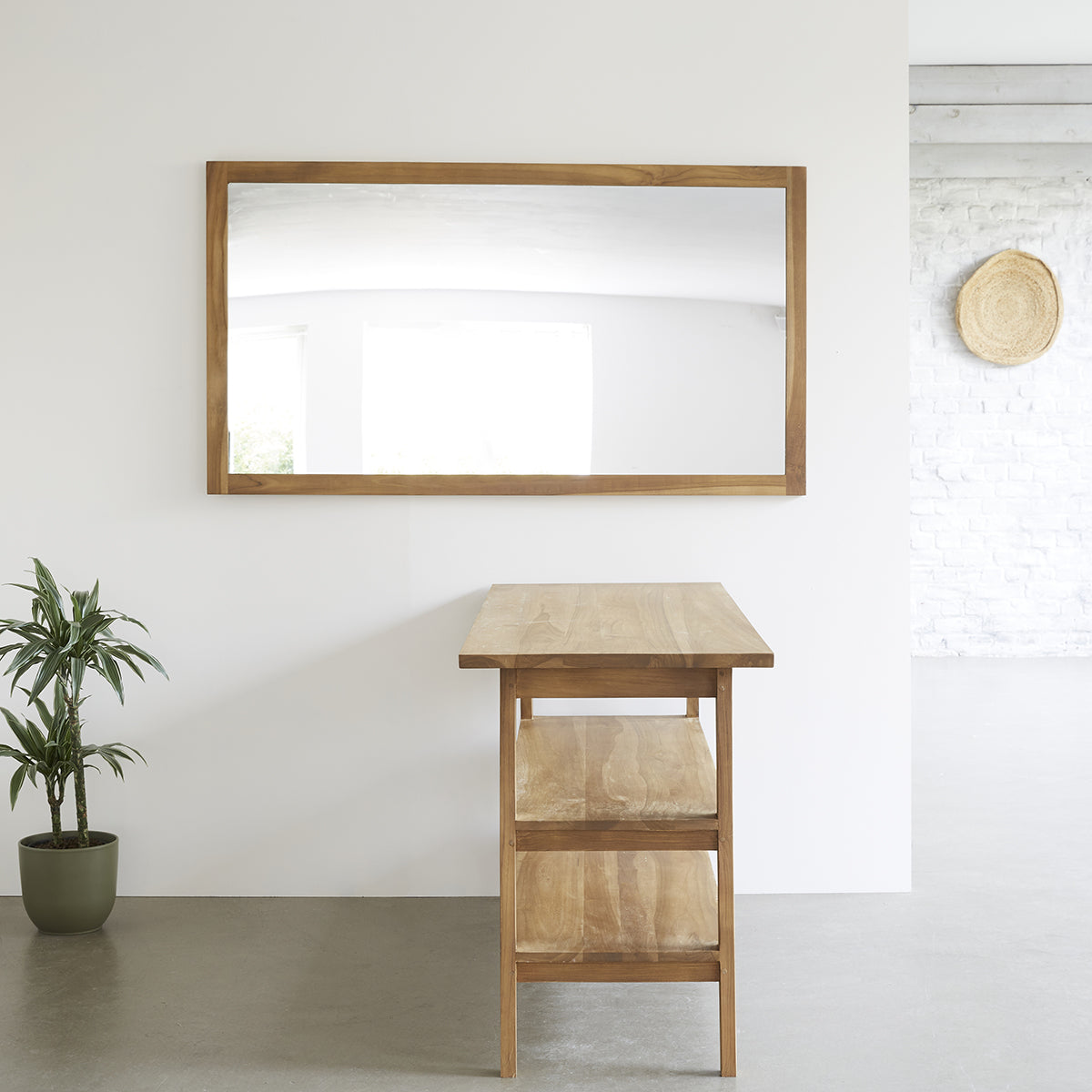 SARA - Mueble de baño de teca maciza 2 lavabos 150 cm