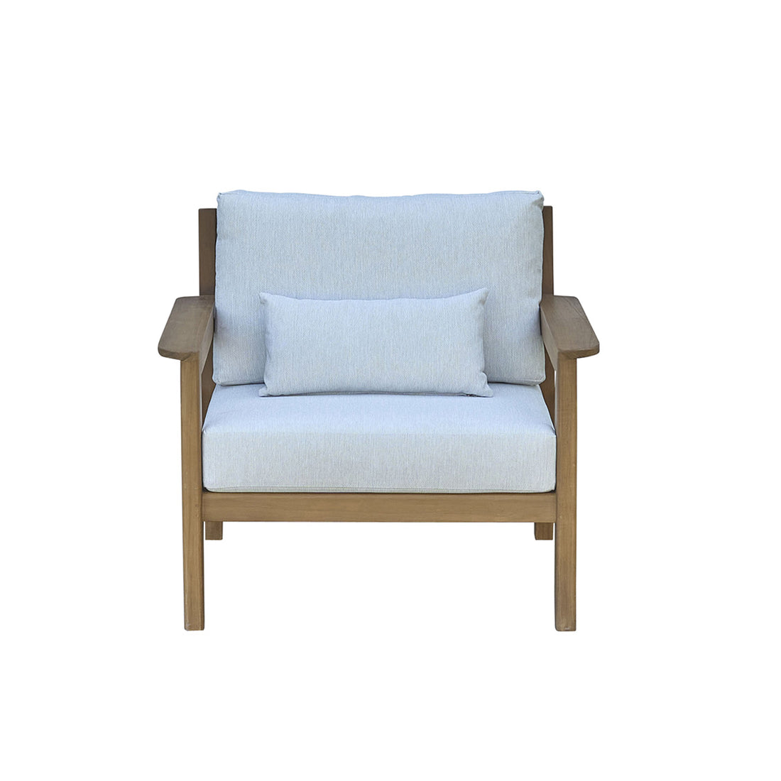 MAORA - Sillón de jardín de teca maciza con cojines