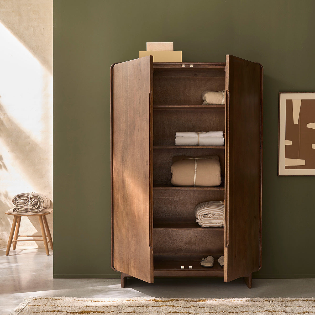 SOFIA - Armario de madera maciza de mango de 120 cm